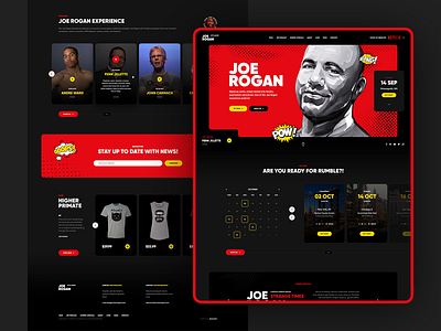 Joe Rogan Concept UI Design branding design illustration joe joe rogan logo media podcast publishing typography ui ux web website wordpress