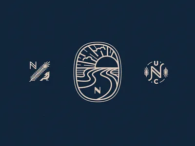 Up North Icons badge bird cardinal clouds crest icon iconset landscape pine river spruce sunrise sunset symbol tree