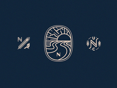 Up North Icons badge bird cardinal clouds crest icon iconset landscape pine river spruce sunrise sunset symbol tree