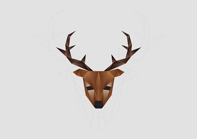 Deer Polygon adobe illustrator animation branding design flat graphic design icon illustration logo minimal polygon