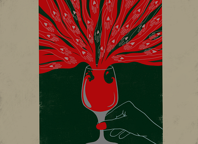 WINE TIME art artwork design draw hands illustraion illustration art love procreate red