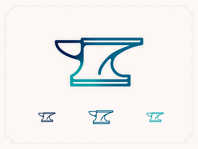 From the Forge anvil brand branding clean design flat gradient icon iconography logo minimal ui vector