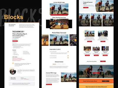 Blocks grid layout web web design website