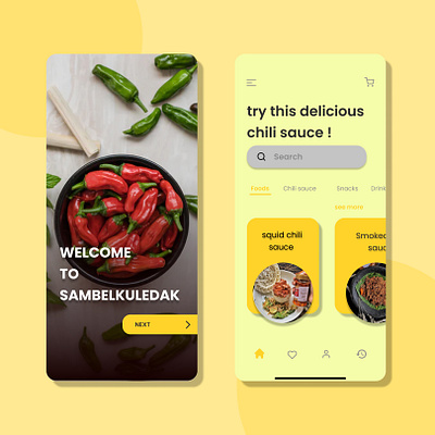 App food Sambelkuledak from indonesia! application design food application interface mobile ui uiux ux