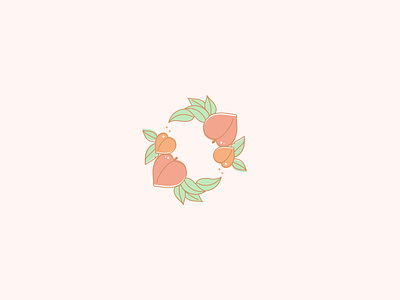 Peachy Nails branding branding design design devon designer floral design icon illustration leaves logo nail artist nails peaches wreath