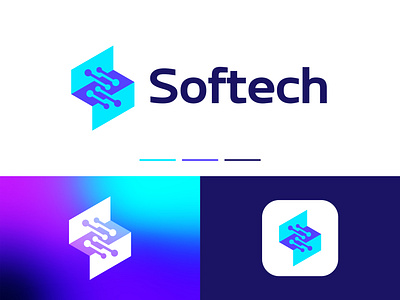 Softech Logo Design abstract brand identity brand mark branding creative designer flat icon letter logo logo logo design logo designer logos logotype minimal modern logo s logo symbol tech logo technology