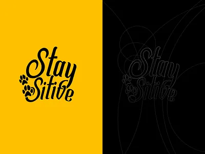 Stay Pawsitive Logo branding design dog dog illustration dog logo hand drawn illustration logo logomark paw paw print pet care