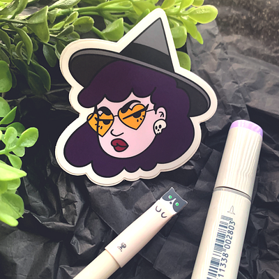 Sass Witch character design cute design illustration sass sassy spooky sticker sticker design stickermule witch