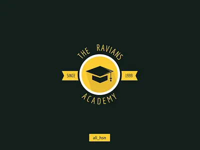 The Ravians Academy Logo Design - Dark Background. creative designer dark theme design fiverr freelance graphics designer illustration illustrator logo logo design logo design branding logo design concept logo designer logo mark logos ui ux vector web design