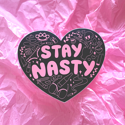 Stay Nasty cute design feminism feminist illustration nasty nasty woman queer queer art sticker sticker design stickermule typography