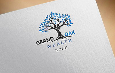 Grand oak branding design flat graphic design illustrator logo minimal typography vector