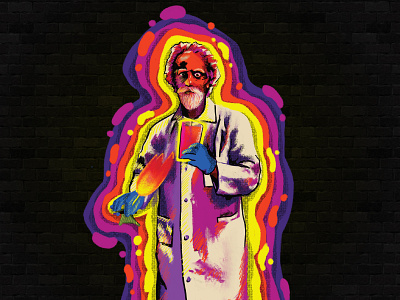 Professor Dank, PhD. beer can design design illustration madscientist procreate scientist