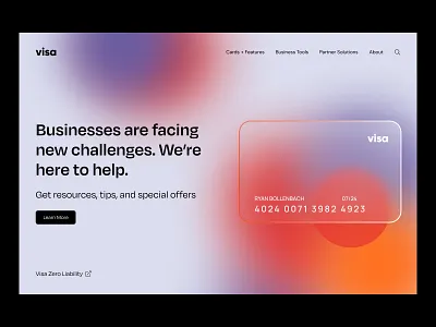 Credit Card Website Template application branding creditcard data ecommerce home page homepage homepage design landing landing page landingpage typography visa web webdesign webpage website