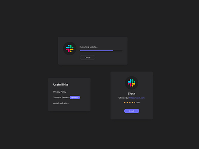 Dark Themed Cards UI Design dark them dark theme dark theme components dark theme design dark theme ui ildiesign install intsall ui component ui component design ui components ui design daily ui pattern ui practice