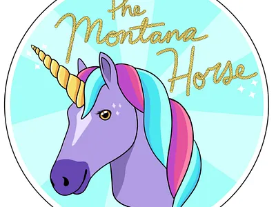 The Montana Horse branding design illustrator logo stickers typography vector