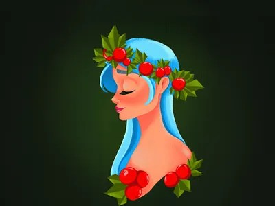 Girl with a wreath 2021 branding cartoon cartoon character cartoon illustration character creative digital art digital illustration girl girl character girl illustration happy holidays happy new year illustration logo procreate procreate art