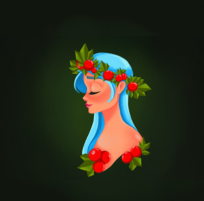 Girl with a wreath 2021 branding cartoon cartoon character cartoon illustration character creative digital art digital illustration girl girl character girl illustration happy holidays happy new year illustration logo procreate procreate art