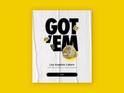 GOT 'EM basketball champions graphic lakers lebron losangeles nba ring sneaker