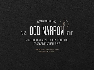OCD Narrow (V2) branding font font design font family fonts fontself hipster hipster font hipster logo logo logo font logodesign nature nature logo outdoor badge outdoor brand outdoor logo outdoors outdoorsy texture