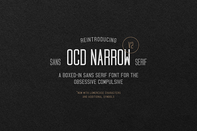 OCD Narrow (V2) branding font font design font family fonts fontself hipster hipster font hipster logo logo logo font logodesign nature nature logo outdoor badge outdoor brand outdoor logo outdoors outdoorsy texture