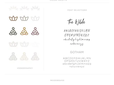 Soul Path Brand Board brand board branding branding and identity branding design counselor earthtones empress logo logo design logodesign lotus meditation mental health reiki spiritual spirituality therapy yoga