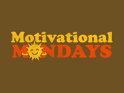 Mondays 70s cooper homage illustration logo retro sun sunny sunshine typogaphy vintage