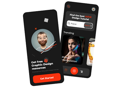 UI Design for a free graphic design resources app app ui ux web