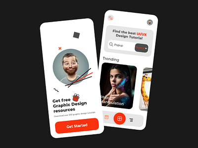 UI Design for a free graphic design resources app app ui ux vector