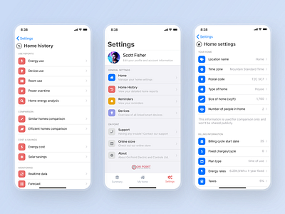 Smart Home App - Settings app automation clean clean design clean ui components design ios minimal mobile mobile app profile settings settings page settings ui sketch smart home app smarthome ui ux