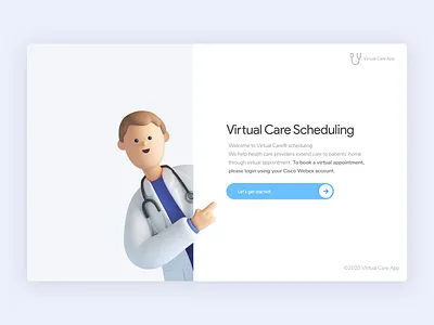 Virtual Care Scheduling - Landing page clean design doctor healthcare illustration landing landing page landing page design login minimal minimalist scheduling sketch ui ux virtual care web app web application web responsive web ui