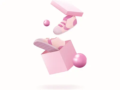 Shoes Gift 3D Illustration 3d app branding design gift illustration landing page page pastel present shoes ui vector web