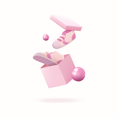 Shoes Gift 3D Illustration 3d app branding design gift illustration landing page page pastel present shoes ui vector web