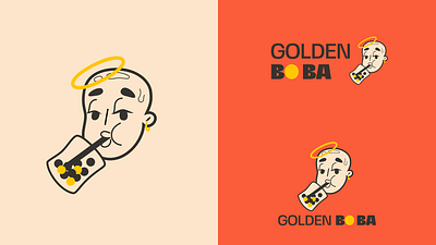 Golden Boba branding character characterdesign design digital design digitalart illustration logo