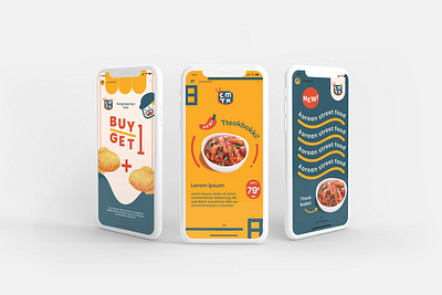 Branding Korean Street Food branding design flat illustration food illustration illustrator korea korean food logo