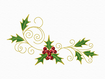 Christmas Holly embroidery embroidery design embroidery digitizer embroidery digitizing holly