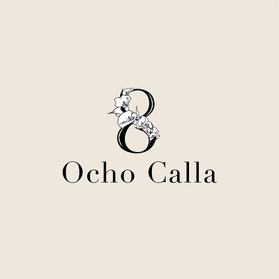 ocho calla 8 calla eight feminine flowers logo ocho tulips typography