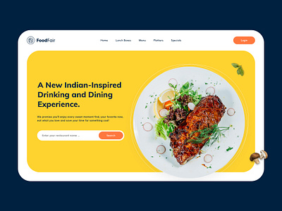 Restaurant Landing Page food food app hero header homepage landing landing page landingpage mockup modern restaurant restaurant app restaurant logo restaurants template ui kit web design web designer web template web templates website