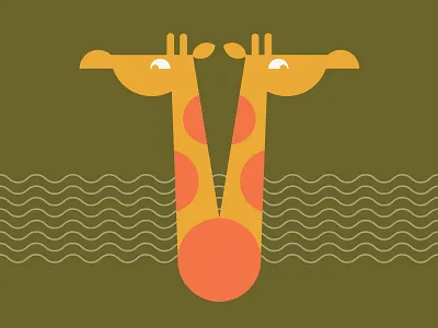 Giraffe Duo africa animals geometry giraffe shapes vector