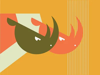 Rhino Duo africa animal geometric rhino rhinoceros vector