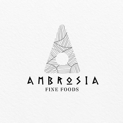 Ambrosia australia black white branding food goof illustration logo minimal minimalist logo typography