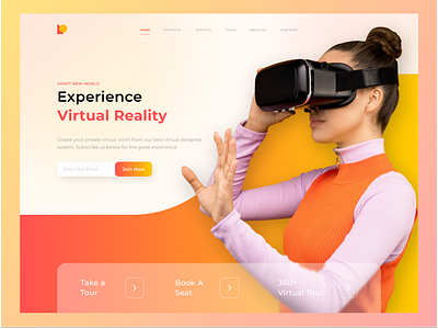 VR Website Landing Page design landing page minimal ui virtual reality visual design webdesign