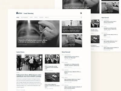 News clean design flat layout minimalist news newspaper website