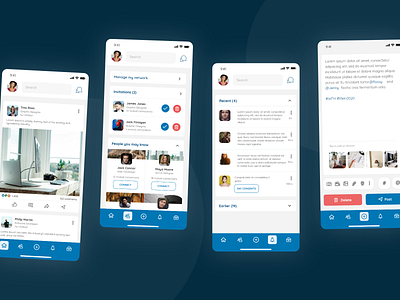 Linkedin Redesign clean design community creative feed flat design iphone iphone app linkedin microsoft minimal mobile app networking product productdesign profile social app trending uiux