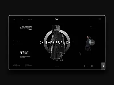lab works™ - survivalist adobe clean clean ui concept contemporary design designer freelance fresh lab minimal modern streetwear tech wear ui ui design user interface website website design