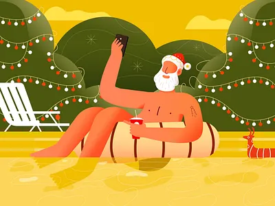 Chilling Santa character character design chilling christmas design illustration santa santaclaus vector