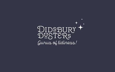 Didsbury Dusters - Identity for a local cleaning company branding custom type design logo monoline stars typography vector