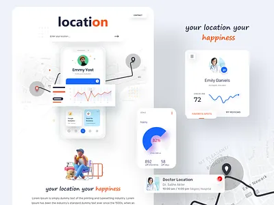 Location search website animation app clean ui graphic design home page interface landing page location location app location landing page ui design web webdesign website website design