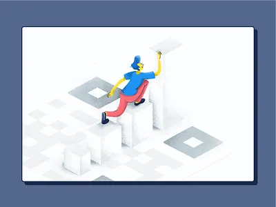 Growing Up Illustration bars branding illustrations minimal people qr code scale simplicity