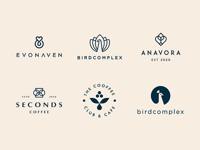 Elegant logo collection Vol. 03 abstract animal badge bird branding cafe clever coffee elegant fashion flat heart icon identity letter line logo mark minimal peacock