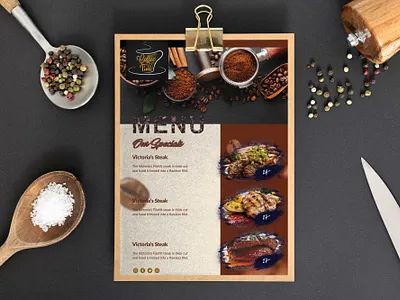 Meat Cafe Food Menu Design Template branding design illustration logo vector